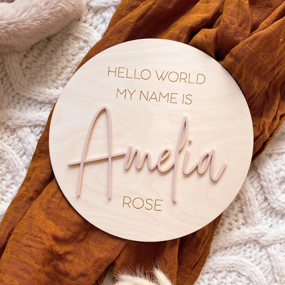 Woodworking Laser - Personalised Wooden Hello World Name Plaque