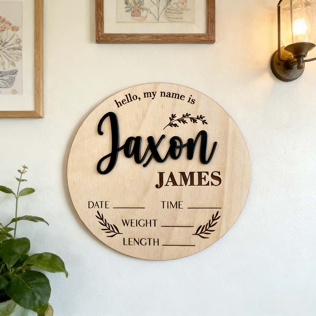 1Pc Custom Baby Announcement S - Woodworking Laser ulasan dan harga