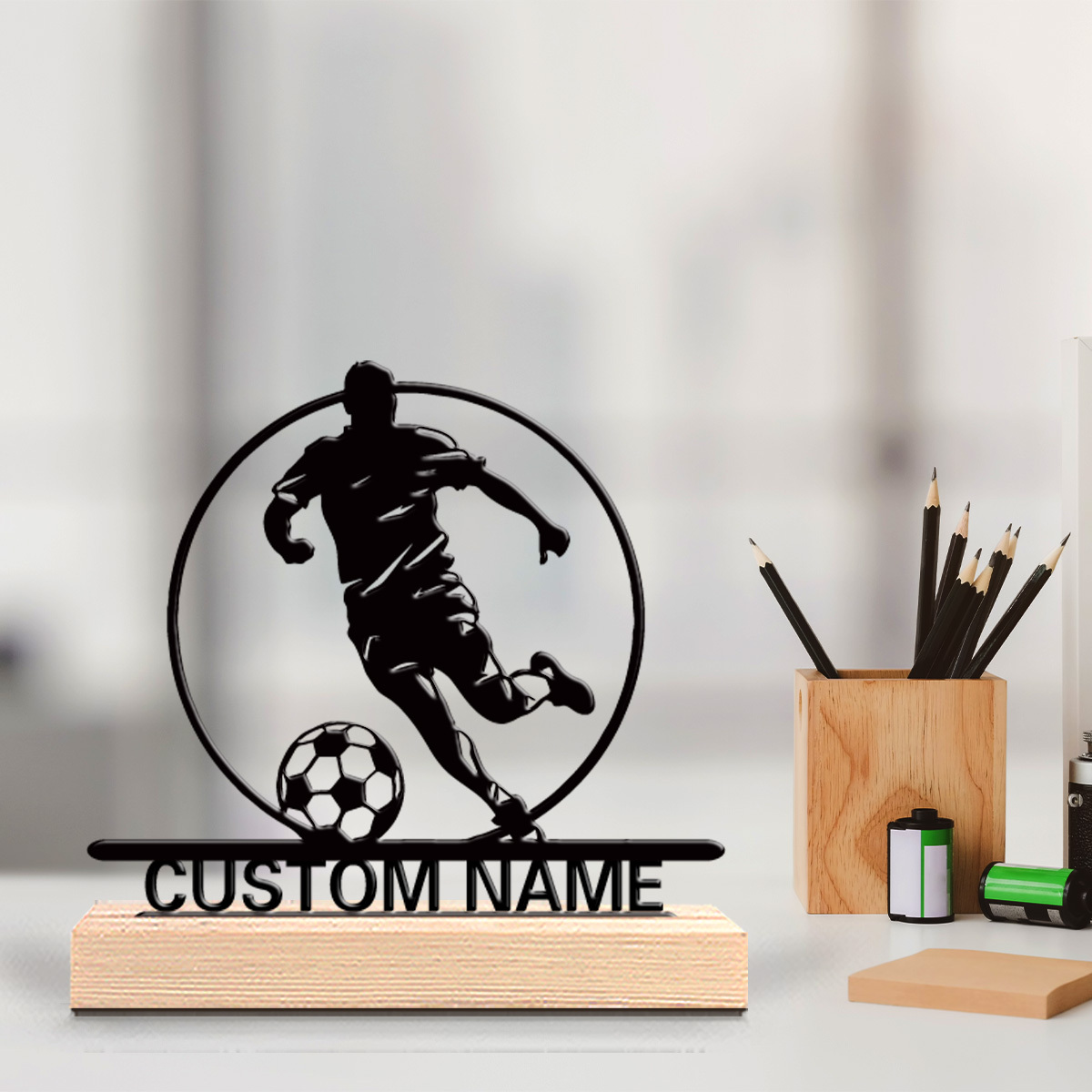 Custom Soccer Player Metal Sta - Woodworking Laser ulasan dan harga