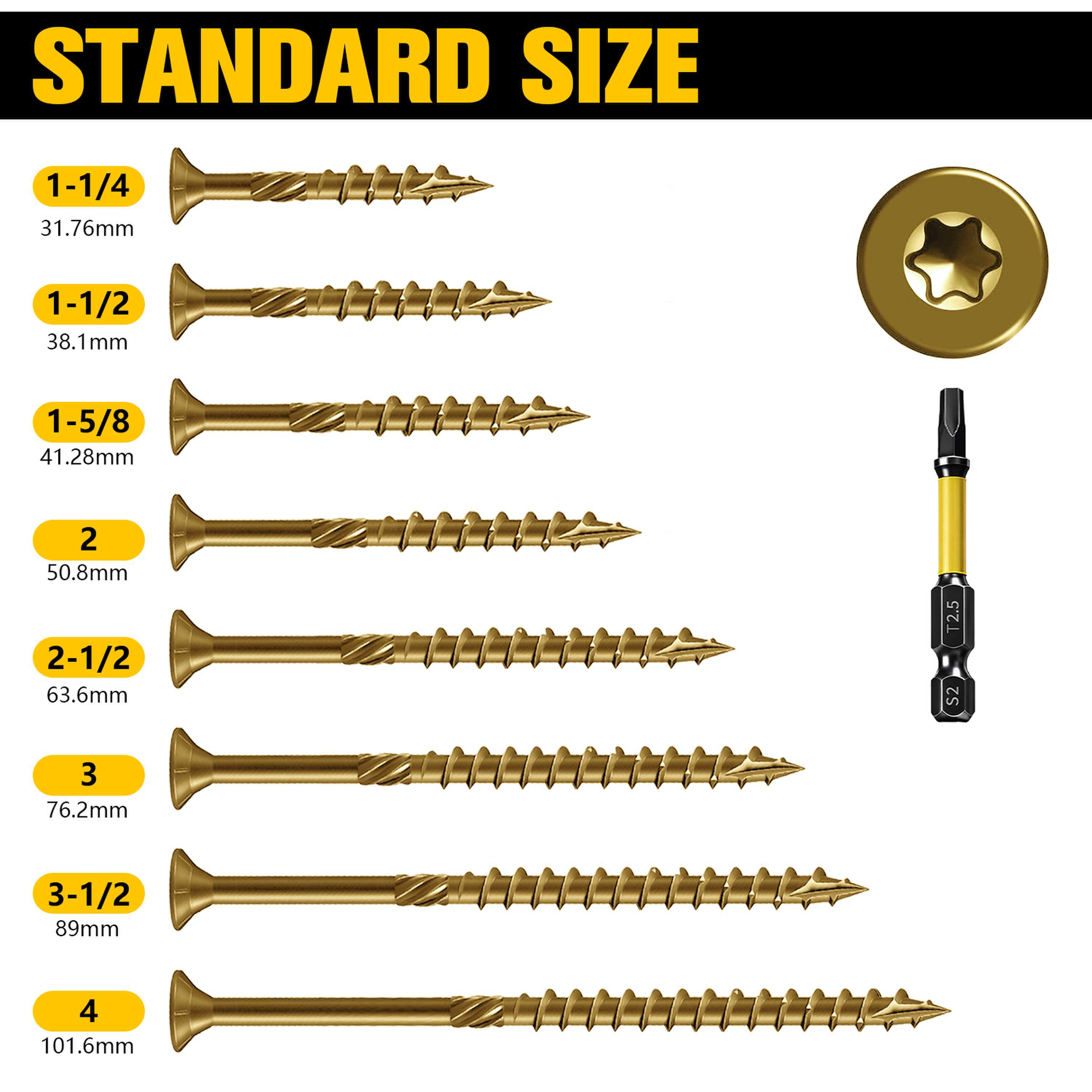 VKKM 70Pcs #10×4 Inch Golden T - Lumber Woodworking ulasan dan harga