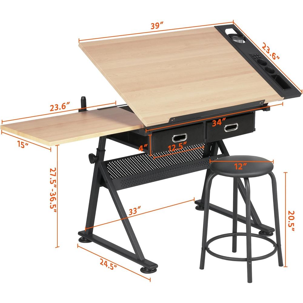 Height Adjustable Drating Tabl - Woodworking Table ulasan dan harga